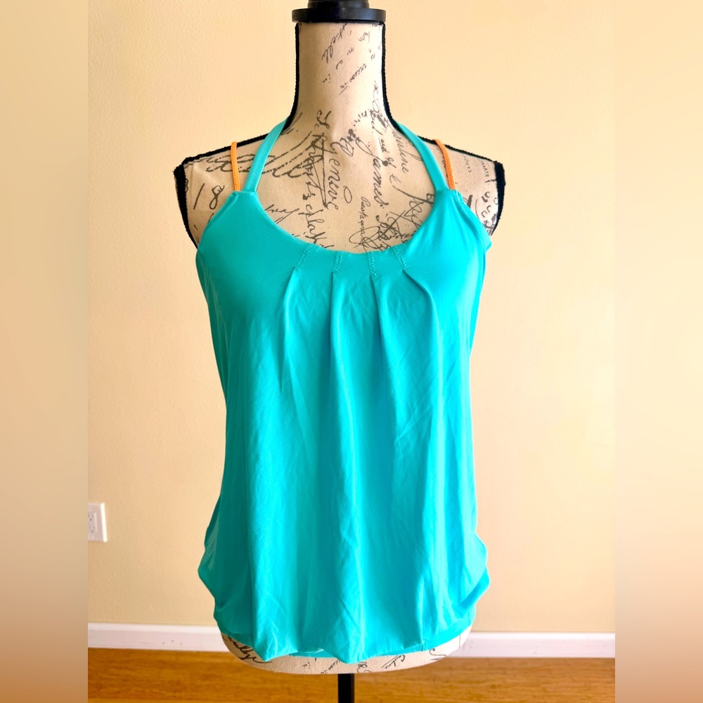 Lululemon No Limits Tank Teal and Orange Straps Size 8/M